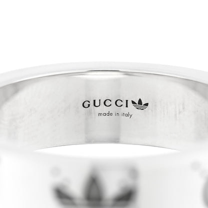 Gucci X ADIDAS Sterling Silver Trefoil GG Monogram Band Ring 61 9.75 4 of 4