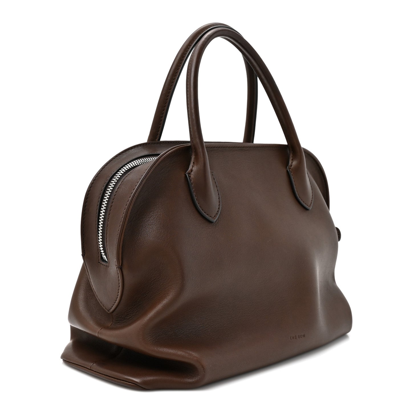 Polished Saddle Calfskin Agnes Bag Deep Brown