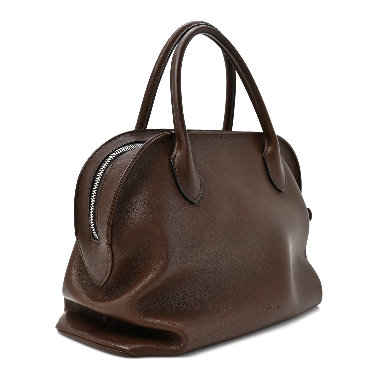 The Row Polished Saddle Calfskin Agnes Bag Deep Brown 3 of 9