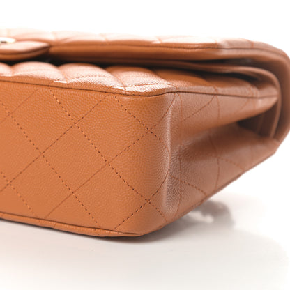 Chanel Caviar Quilted Medium Double Flap Light Brown 10 of 11