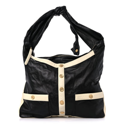 Chanel Lambskin Large Girl Bag Black Beige 1 of 12