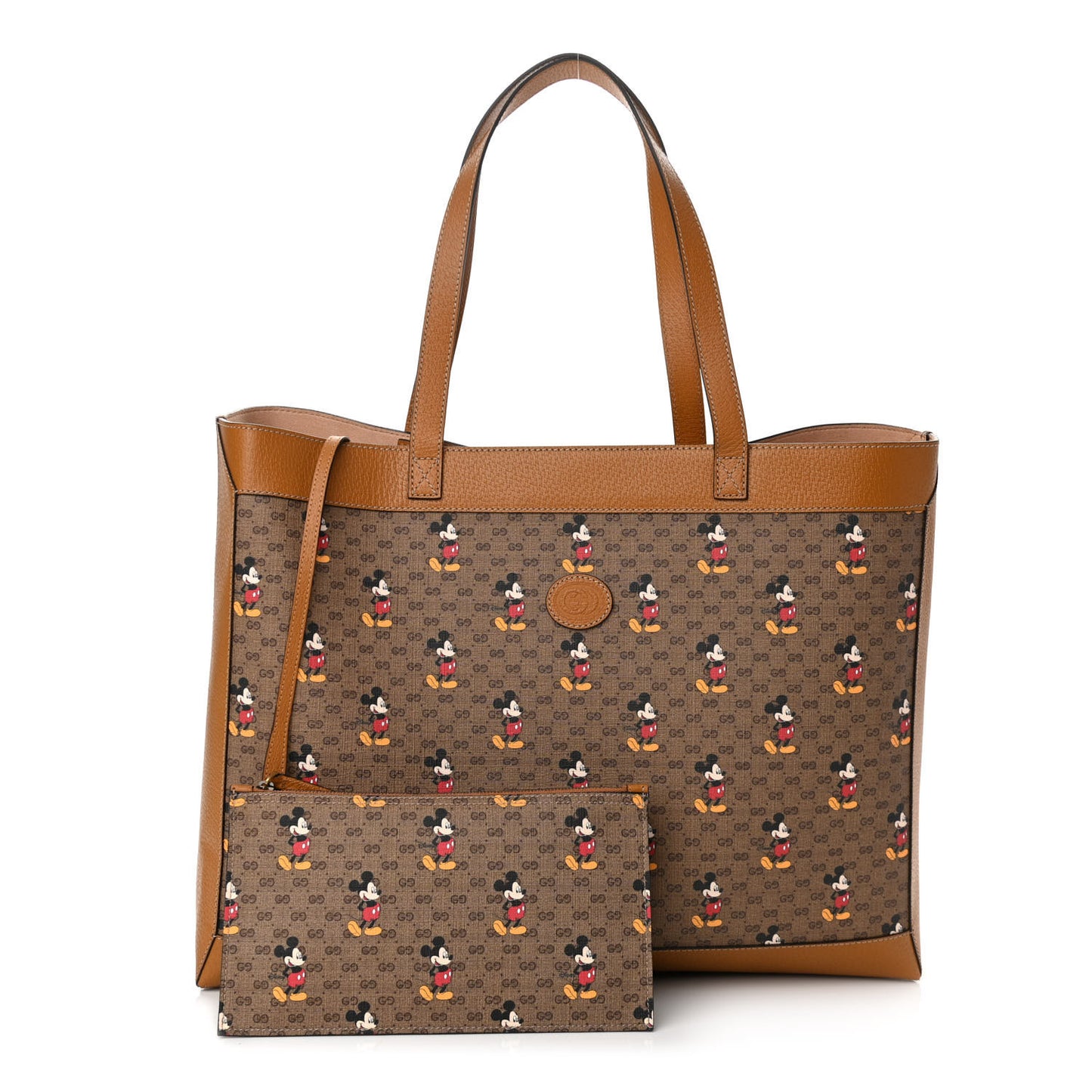 X DISNEY Mini Vintage GG Supreme Monogram Mickey Mouse Large Shopping Tote Beige Vintage Sun Oil