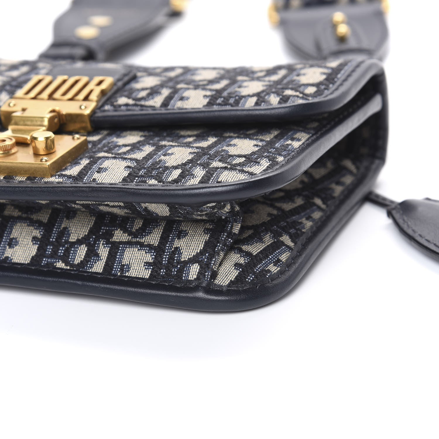 Christian Dior Oblique Small DiorAddict Flap Bag Navy Blue 7 of 9