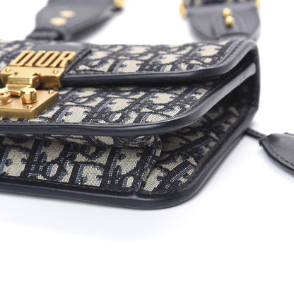Christian Dior Oblique Small DiorAddict Flap Bag Navy Blue 7 of 9