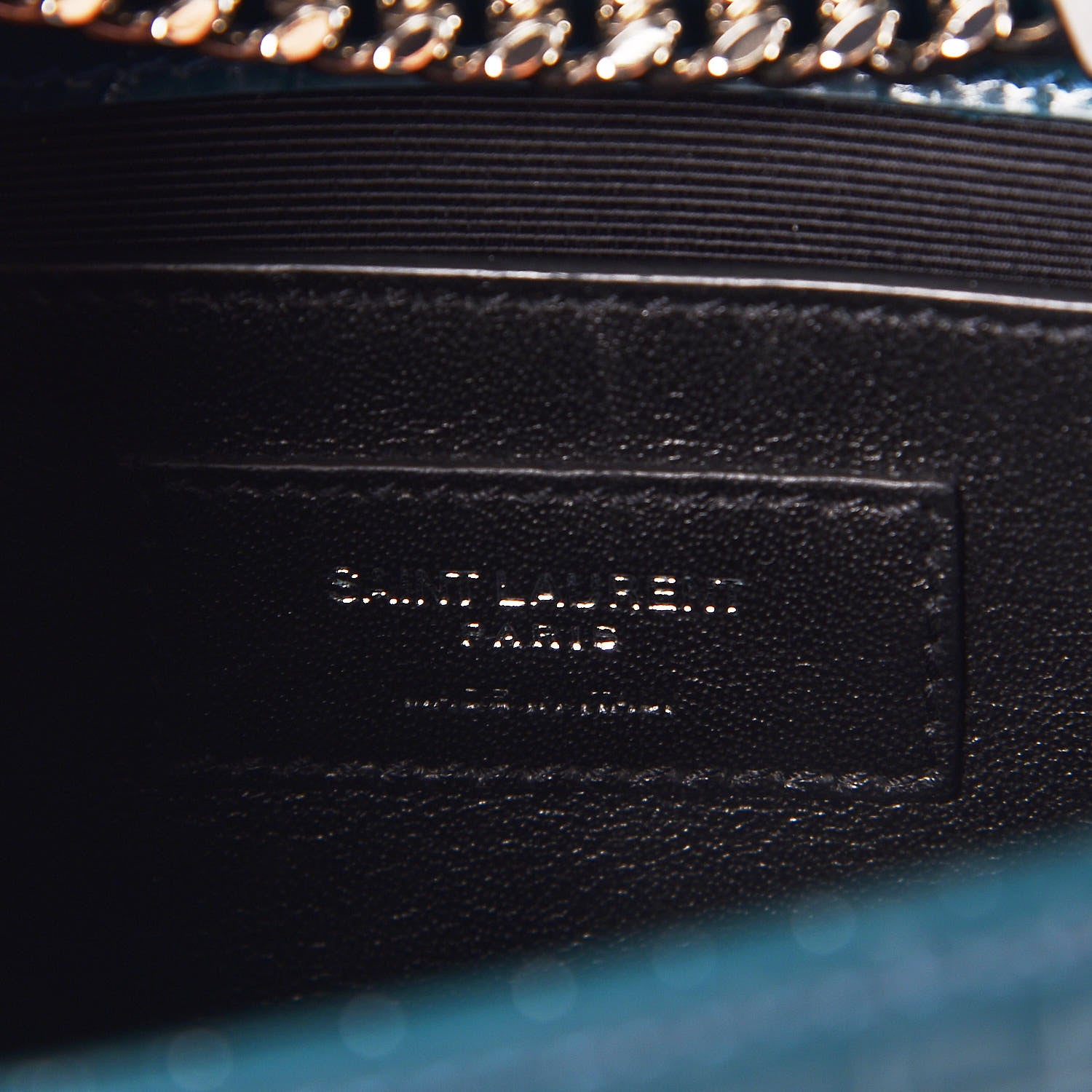Saint Laurent Calfskin Crocodile Embossed Small Classic Monogram Kate Tassel Satchel Dark Green 6 of 7