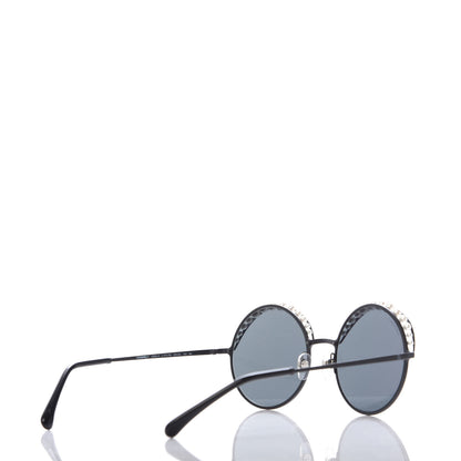 Chanel Pearl Round Sunglasses 4234-H Black 4 of 7