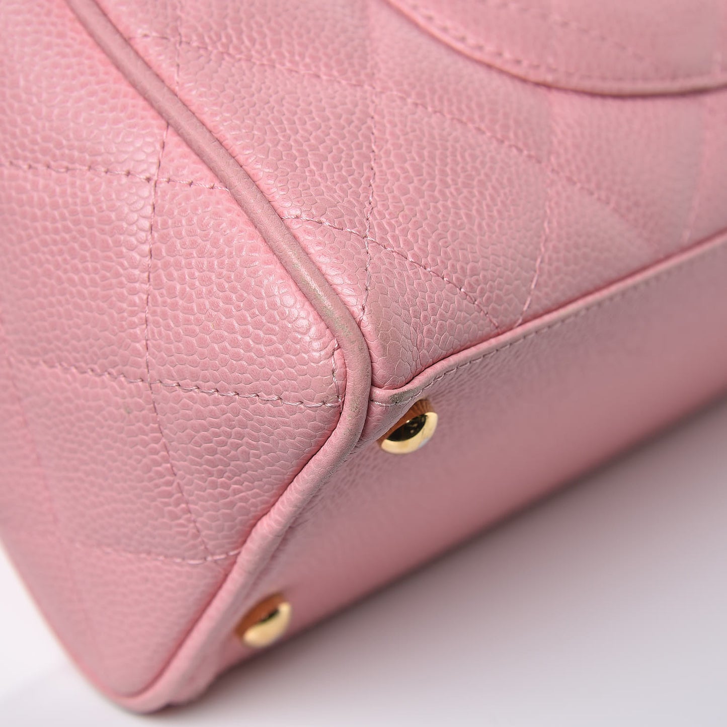 Caviar Quilted Small Bowler Pink