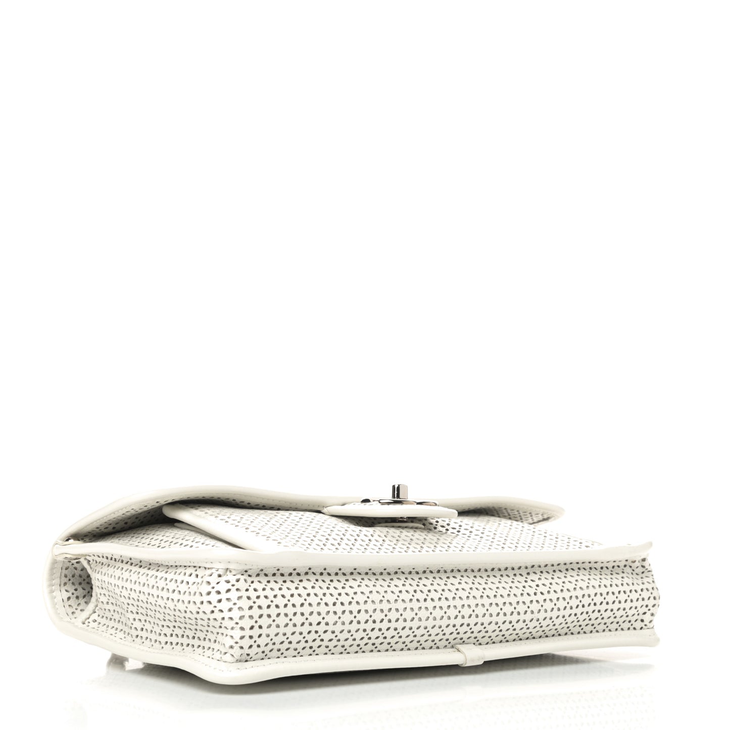 Perforated Calfskin Large Dubai Up In The Air Flap White