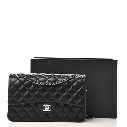 Chanel Lambskin Quilted Medium Double Flap Black 15 of 15