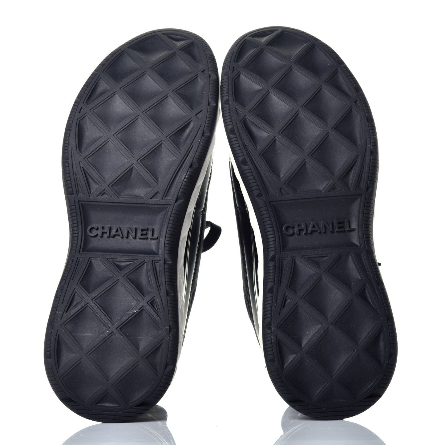 Velvet Calfskin Mixed Fibers CC Sneakers 37.5 Black