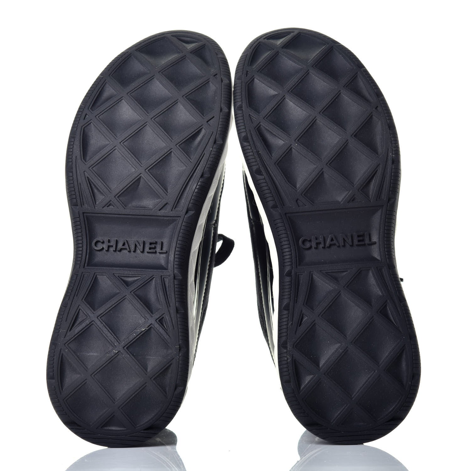 Chanel Velvet Calfskin Mixed Fibers CC Sneakers 37.5 Black 6 of 10