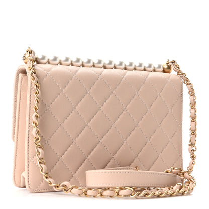 Chanel Goatskin Quilted Small Chic Pearls Flap Beige 4 of 19