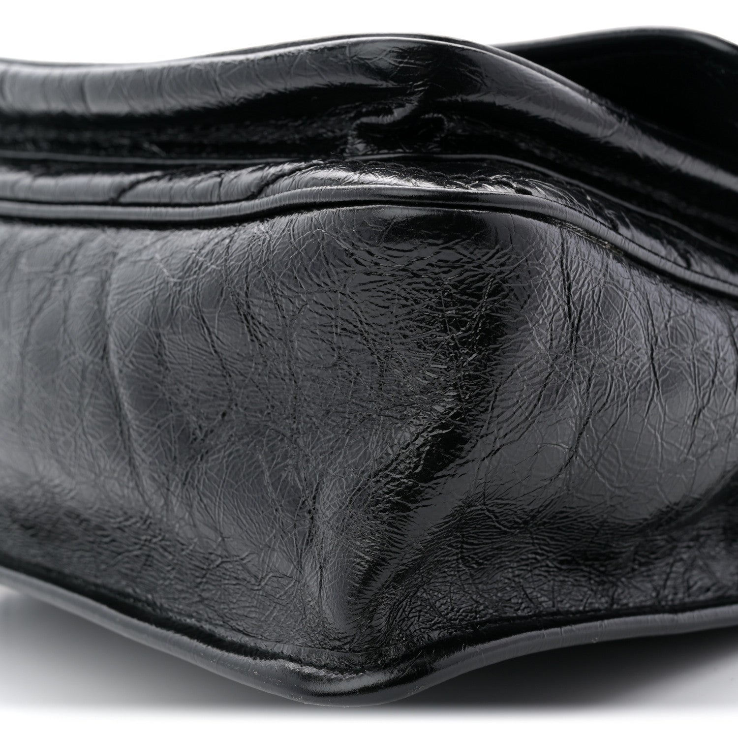 Saint Laurent Crinkled Calfskin Matelasse Monogram Medium Niki Chain Satchel Black 18 of 19