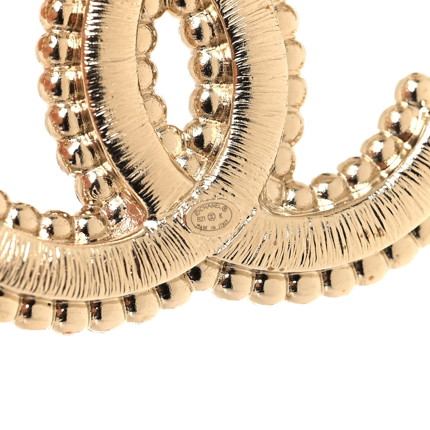 Chanel Crystal Pearl Multi Row CC Brooch Gold 3 of 3