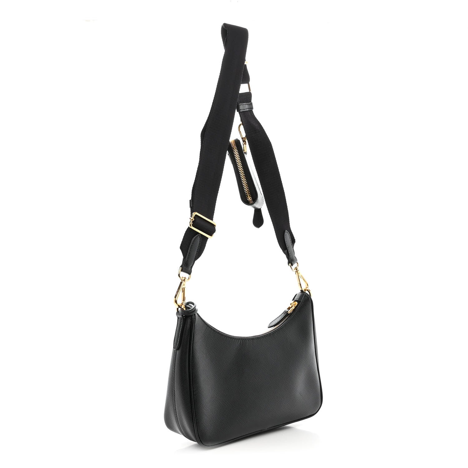 Prada Saffiano Lux Re-Edition 2005 Shoulder Bag Black 3 of 12