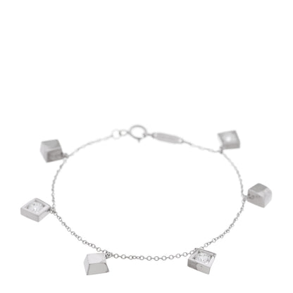 Tiffany 18K White Gold Diamond Frank Gehry Torque Bead Bracelet 1 of 6