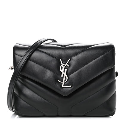 Saint Laurent Calfskin Y Quilted Monogram Toy Loulou Crossbody Bag Black 1 of 4
