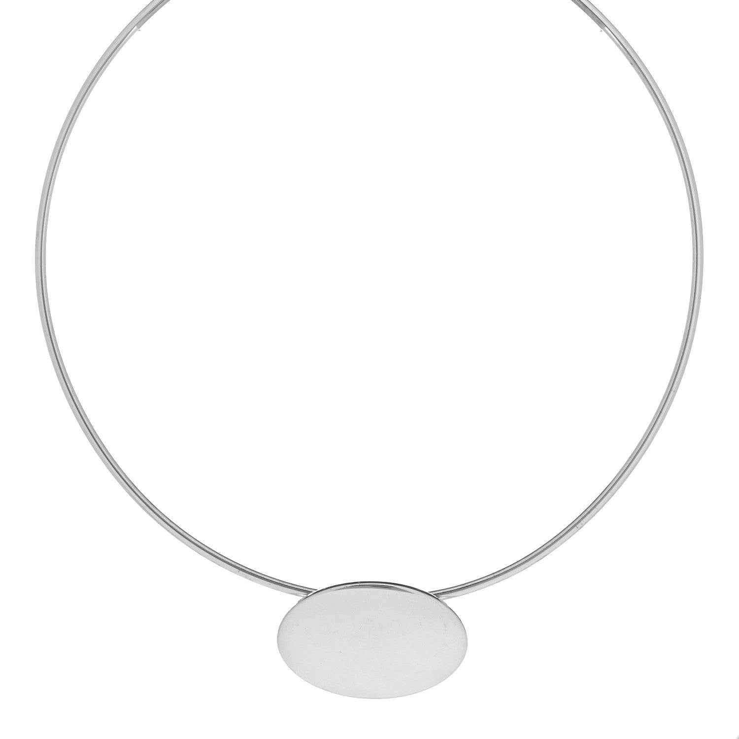 Tiffany Sterling Silver Oval Tag Wire Necklace 1 of 4