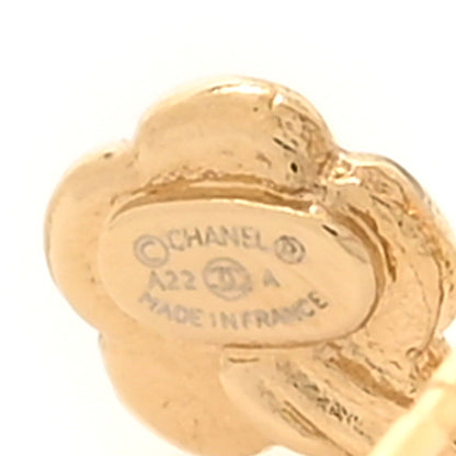 Chanel Metal Camellia CC Earrings Gold 4 of 5