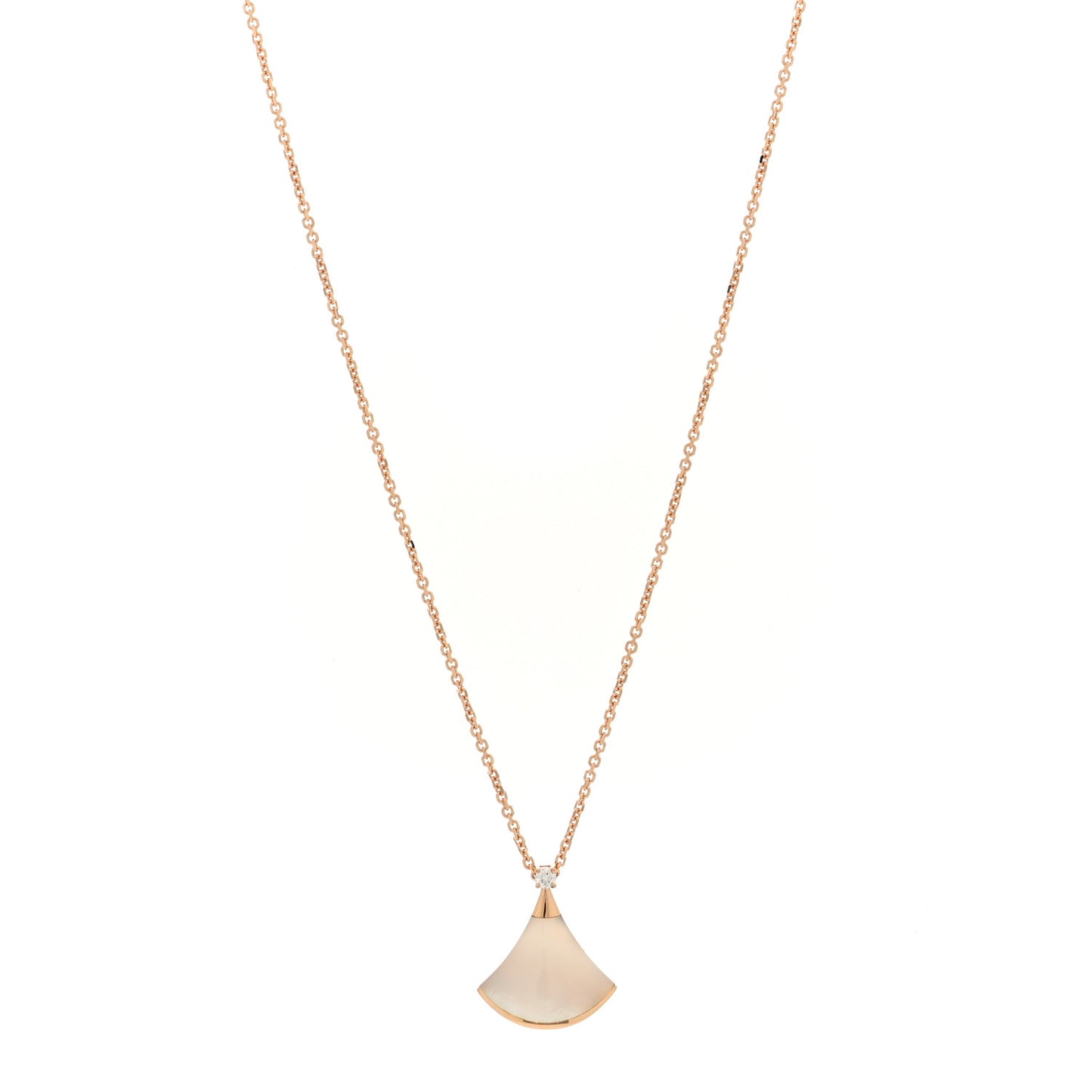 18K Rose Gold Diamond Mother of Pearl Small Divas' Dream Pendant Necklace
