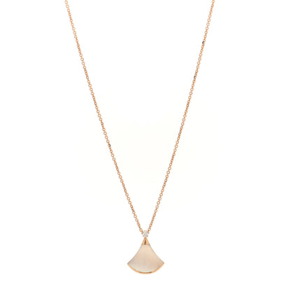 Bulgari 18K Rose Gold Diamond Mother of Pearl Small Divas' Dream Pendant Necklace 1 of 5