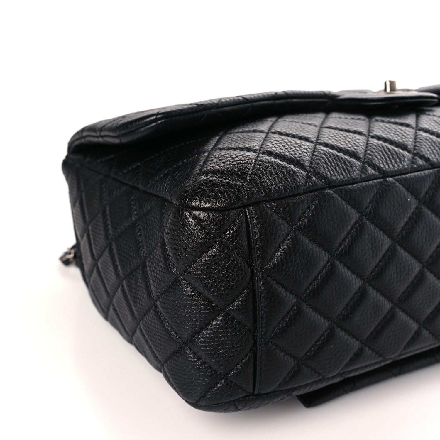 Chanel Grained Calfskin Quilted Small XXL Travel Flap Bag Black 7 of 8