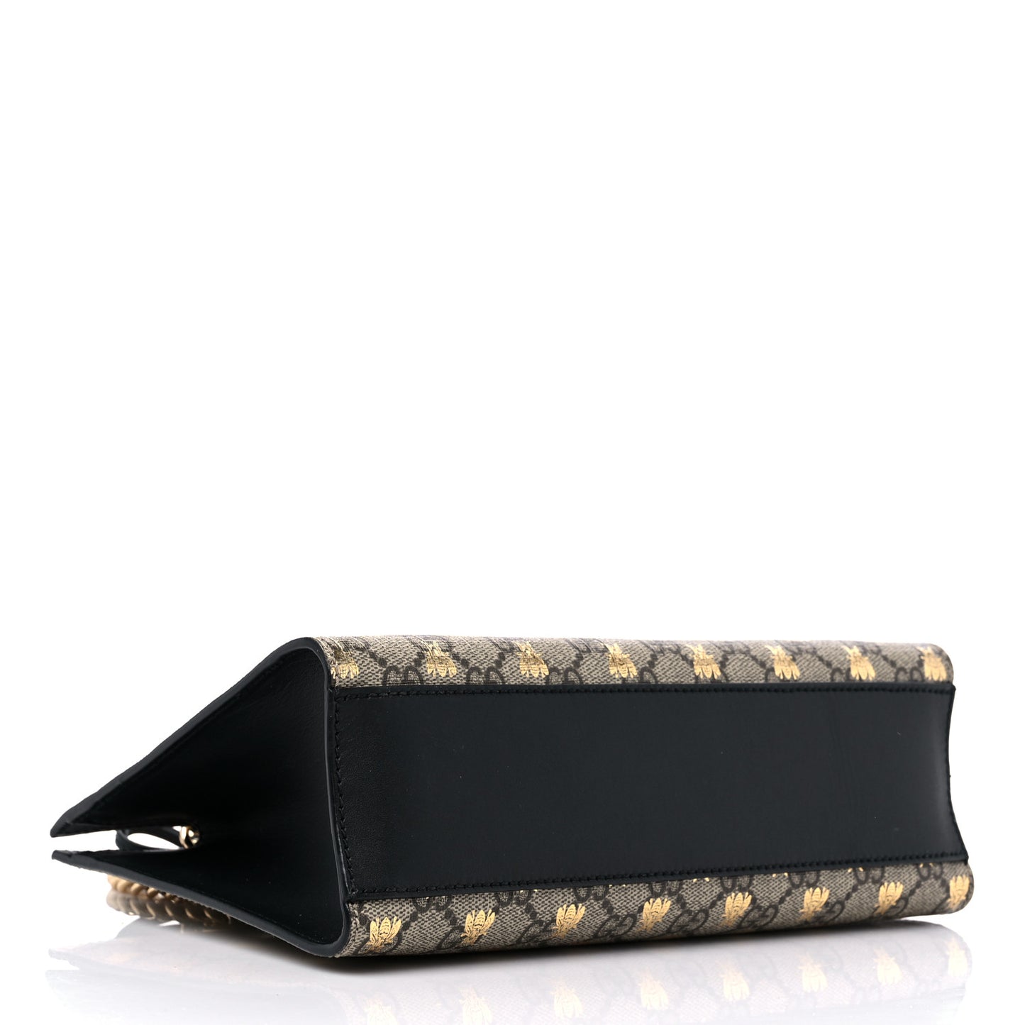 GG Supreme Monogram Bees Small Padlock Tote Beige Oro Black