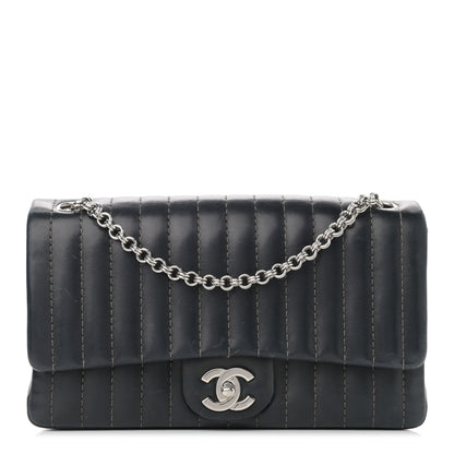 Chanel Lambskin Vertical Quilted Medium Single Flap Black 1 of 12