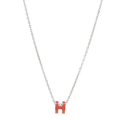 Hermes Palladium Mini Pop H Necklace Orange 1 of 5