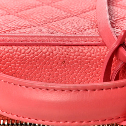 Chanel Caviar Quilted Small CC Filigree Vanity Case Coral 13 of 15