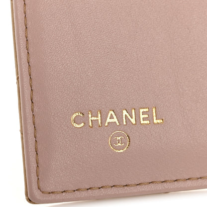 Chanel Metallic Calfskin Diamond Stitch Compact French Flap Wallet Gold Rose 6 of 9