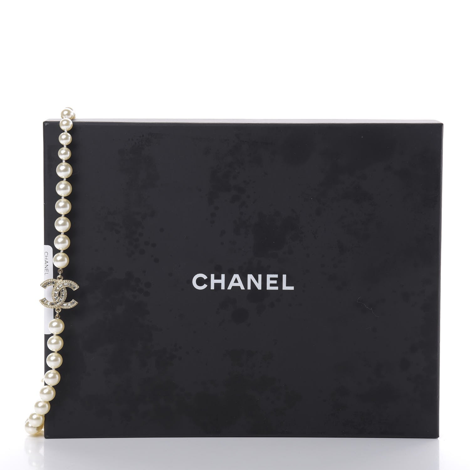 Chanel Pearl Baguette Crystal Long CC Necklace Gold 5 of 5