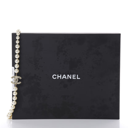 Chanel Pearl Baguette Crystal Long CC Necklace Gold 5 of 5