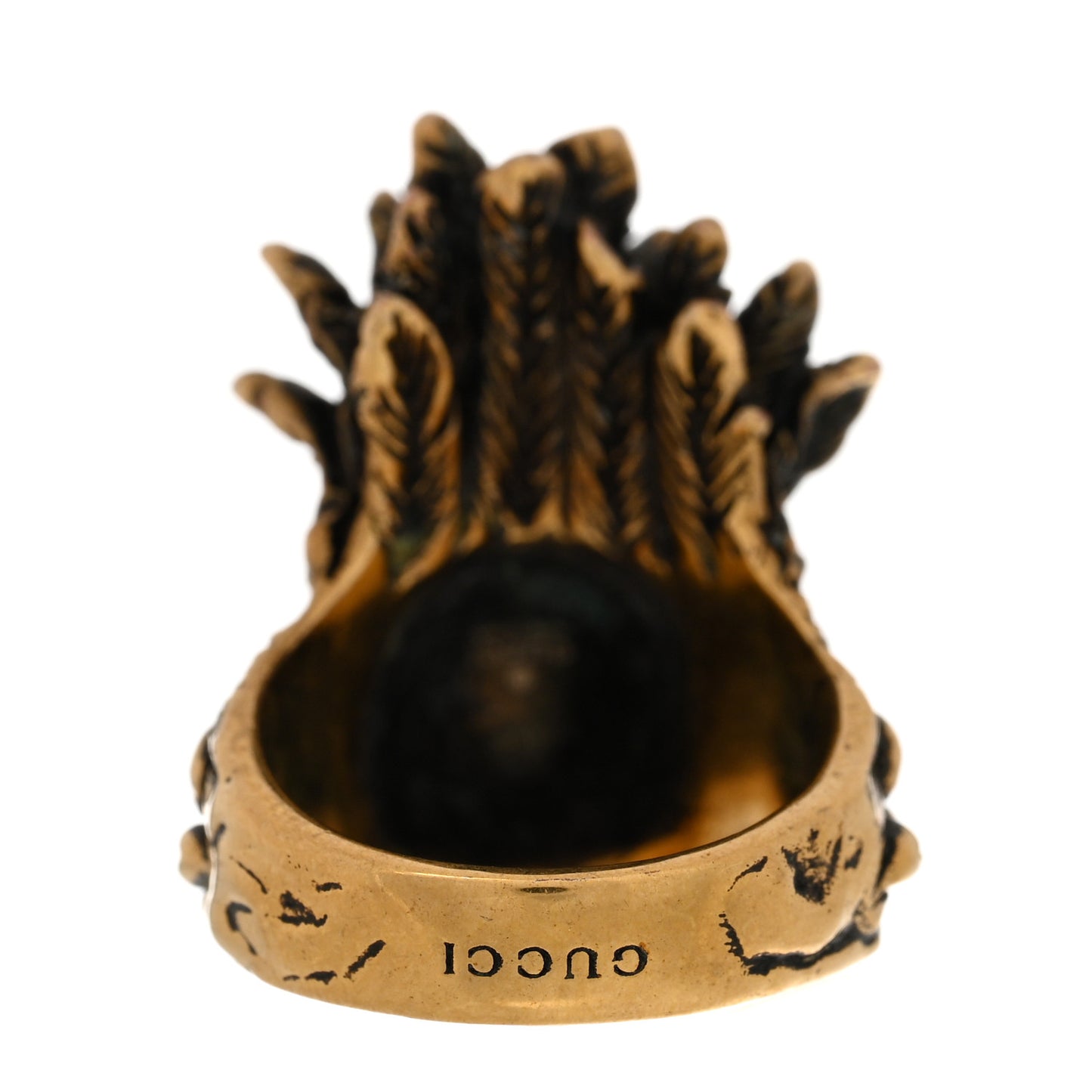 Metal Eagle Ring 53 6.25 Aged Gold