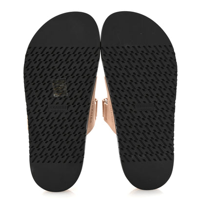 Hermes Suede Goatskin Womens Chypre Sandals 38 Nude 6 of 10