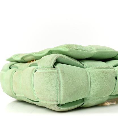 Bottega Veneta Suede Maxi Intrecciato Padded Chain Cassette Crossbody Bag Wasabi 9 of 9