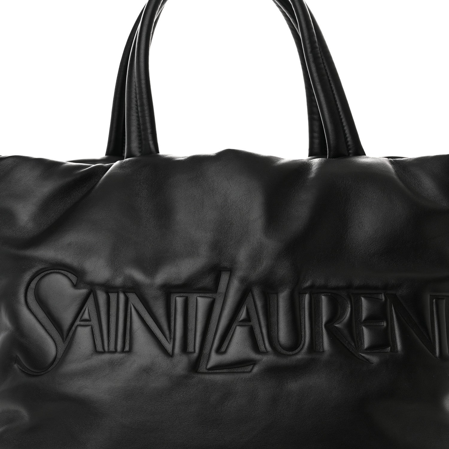 Saint Laurent Lambskin Wide Puffer Tote Black 8 of 13