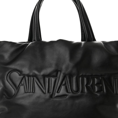 Saint Laurent Lambskin Wide Puffer Tote Black 8 of 13