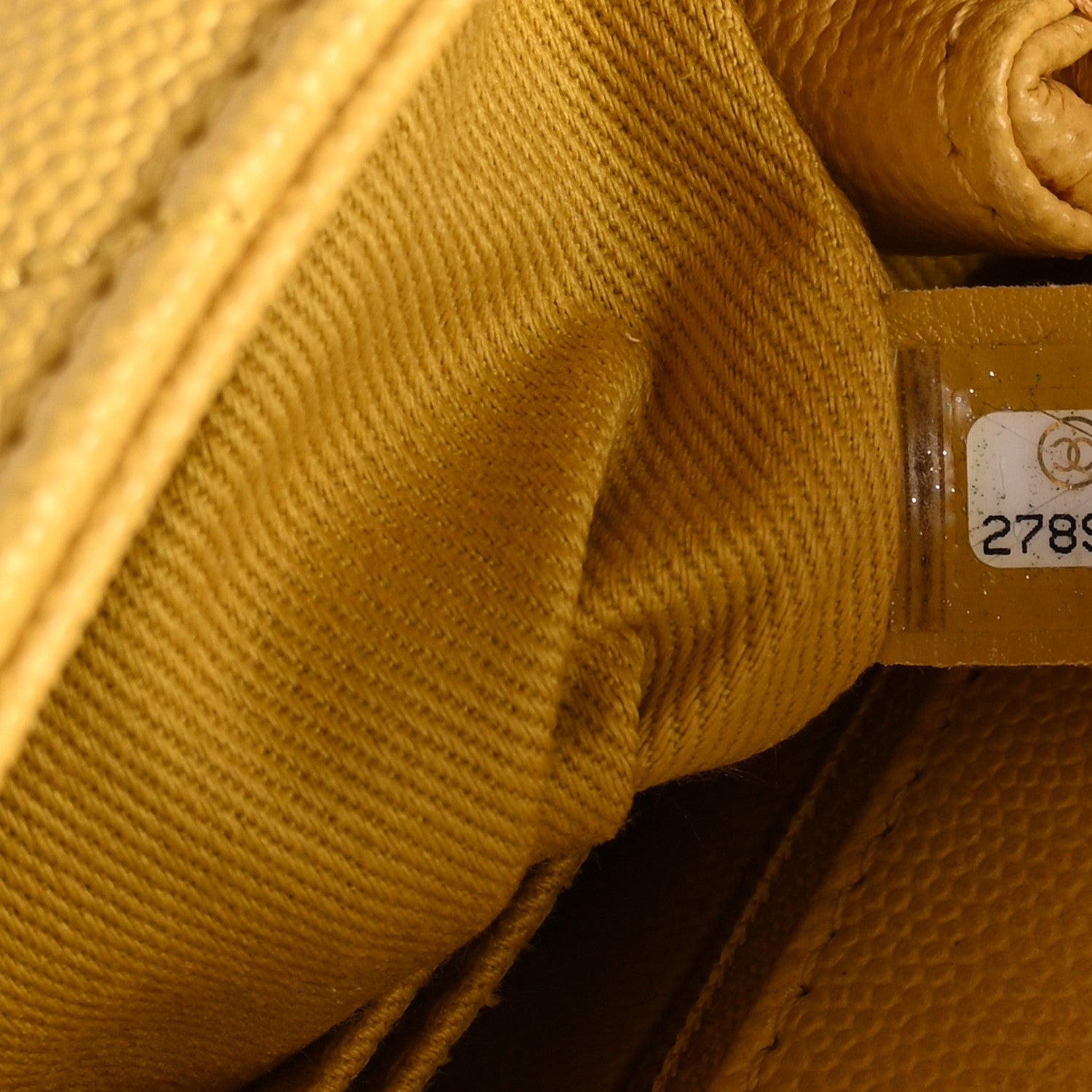 Chanel Caviar Chevron Quilted Mini Coco Handle Flap Yellow 7 of 10