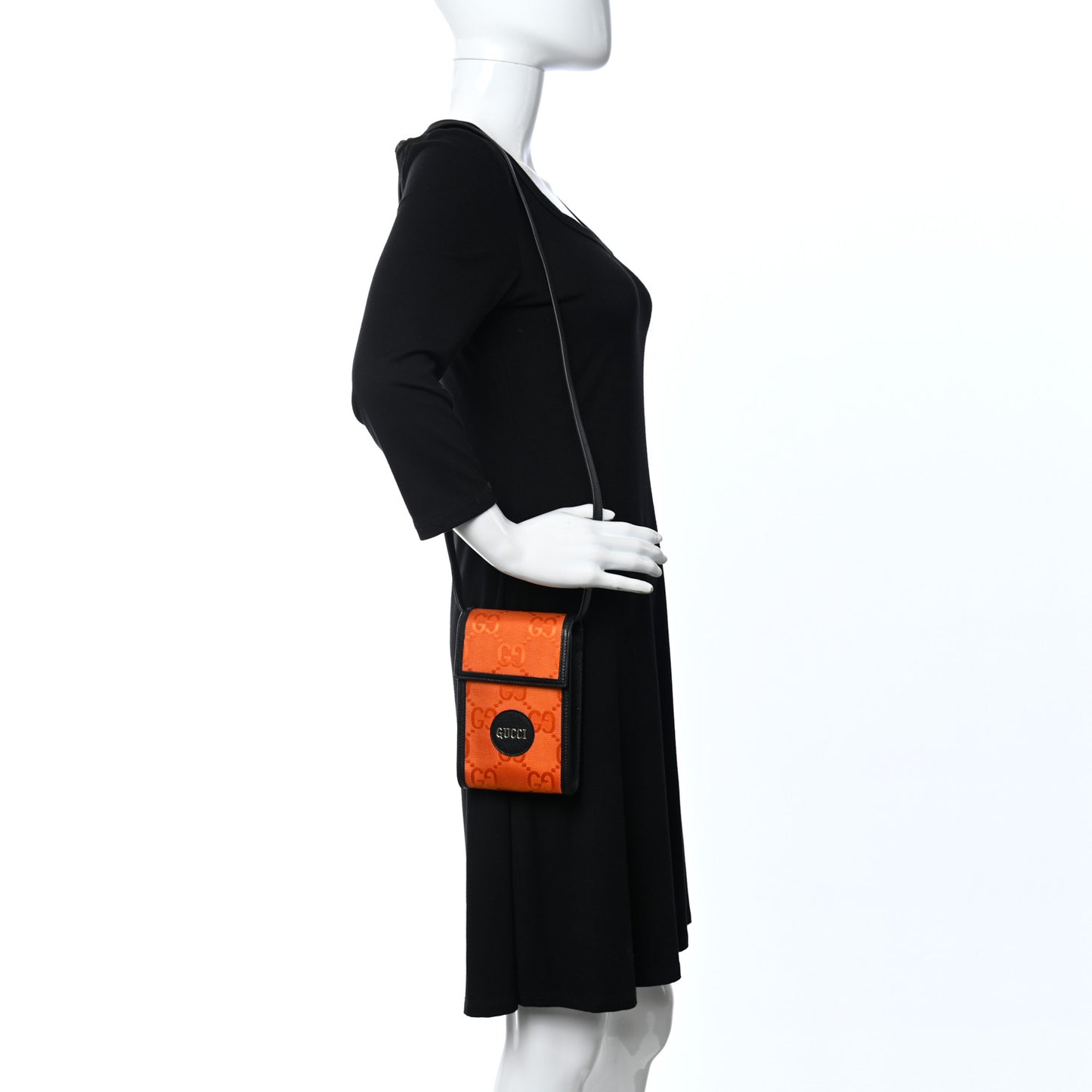 Econyl Nylon Monogram Off The Grid Crossbody Bag Carrot Orange Black