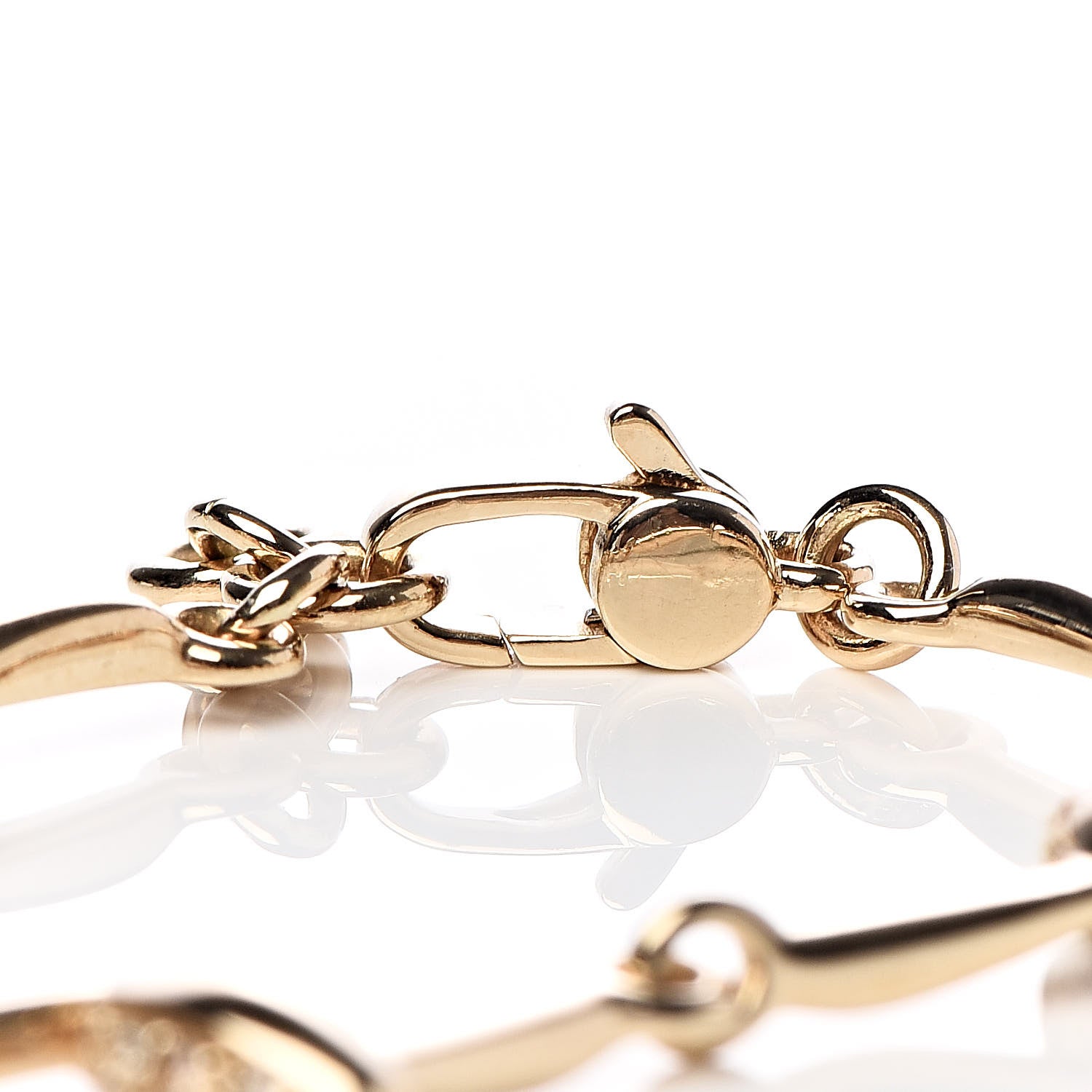 Gucci 18K Yellow Gold Diamond Pave Horsebit Bracelet 4 of 5