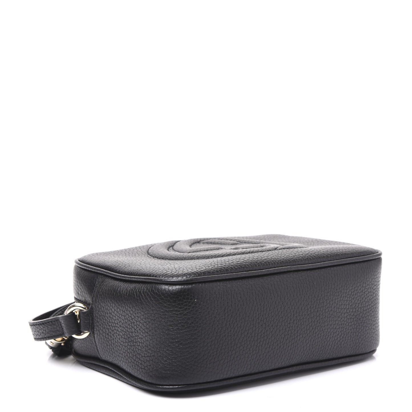 Pebbled Calfskin Small Soho Disco Bag Black