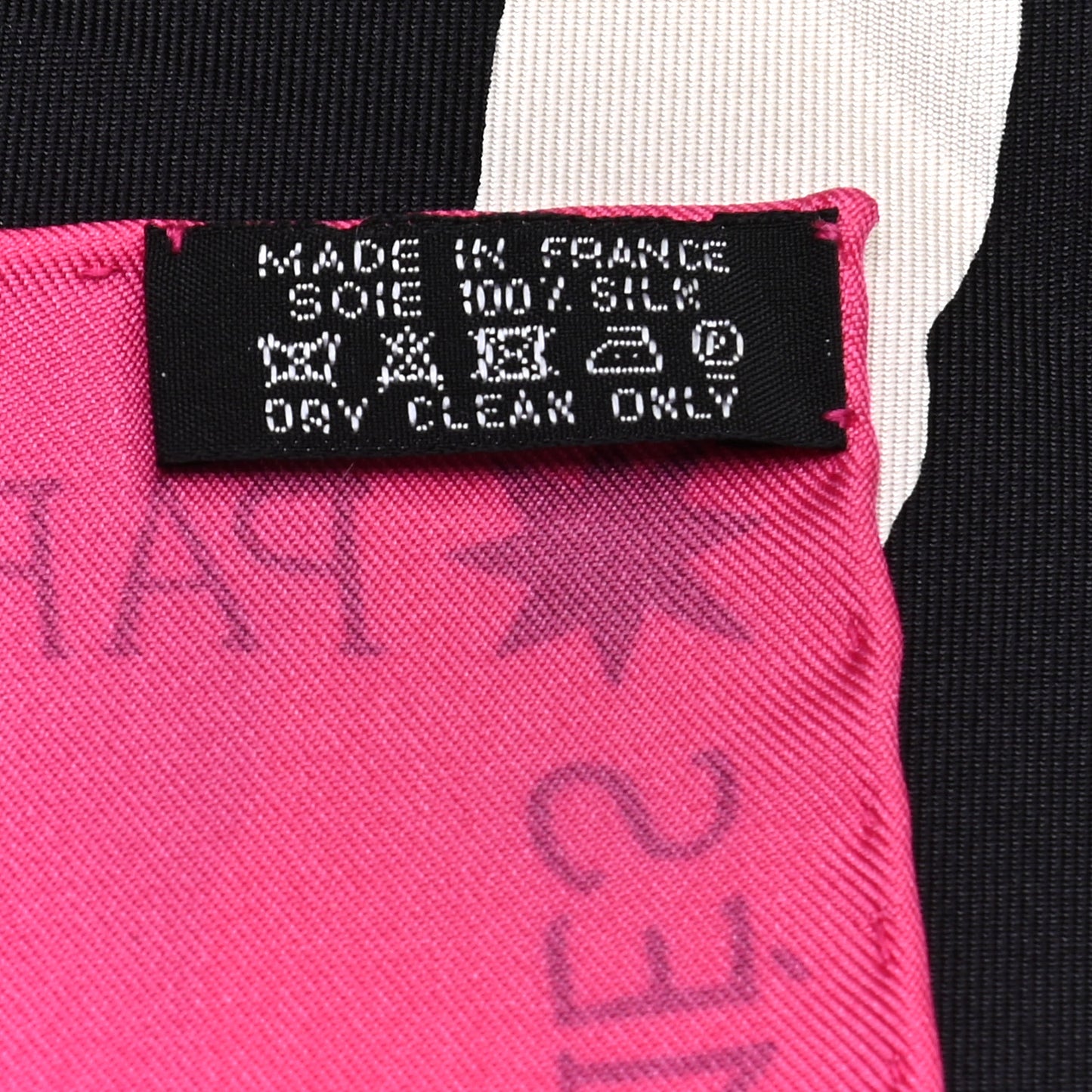 Silk Zebra Pegasus Scarf 90 Rose Vif Black Ivoire