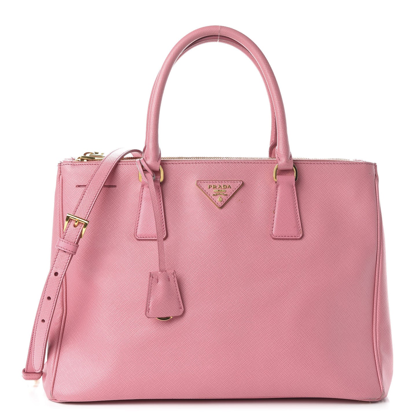 Saffiano Medium Galleria Double Zip Tote Geranio
