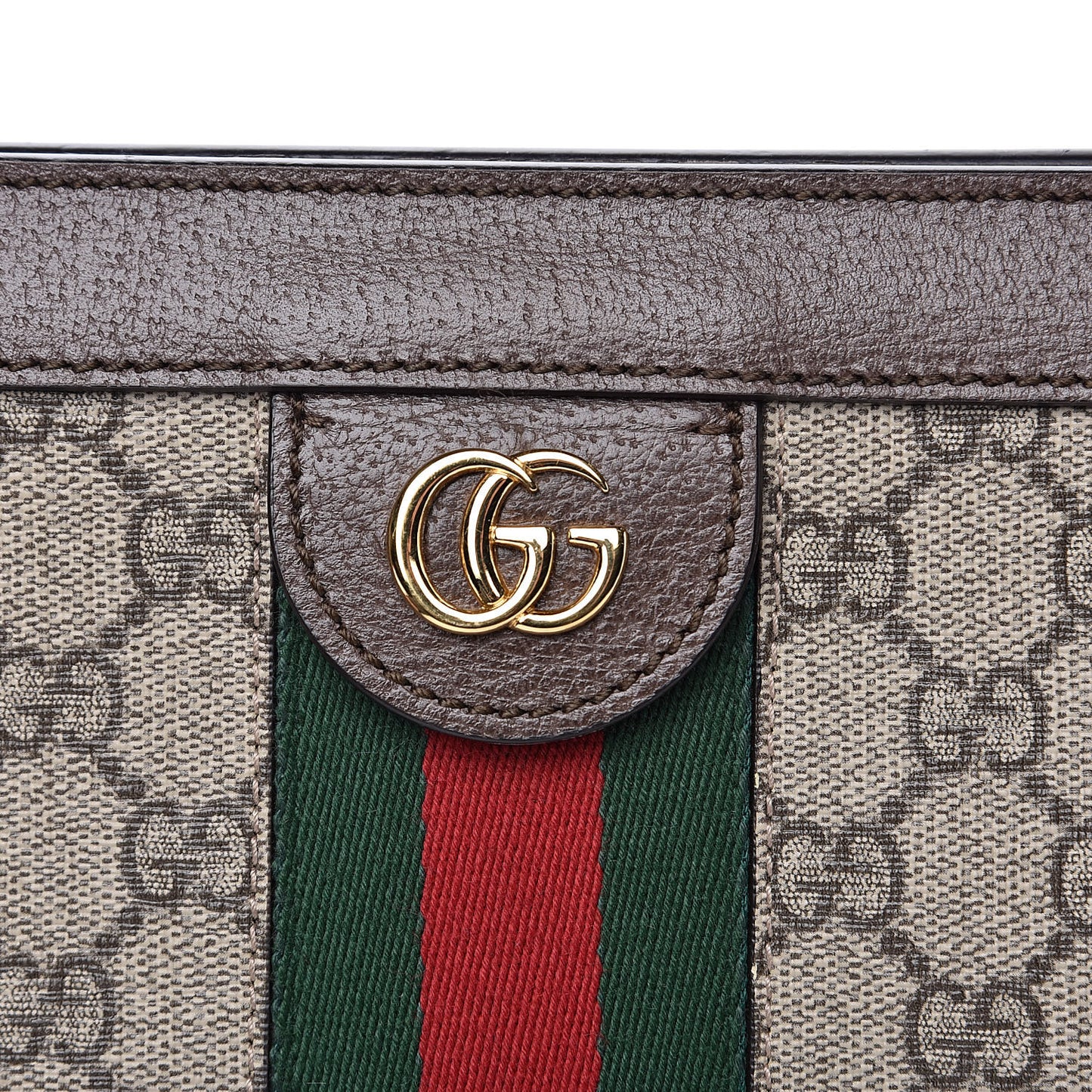 GG Supreme Monogram Web Small Ophidia Chain Shoulder Bag Brown
