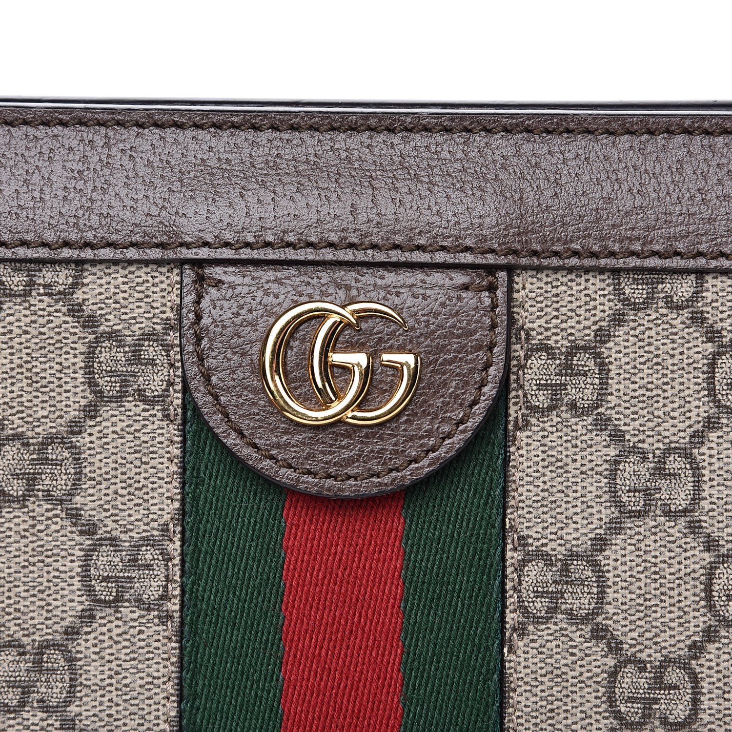 Gucci GG Supreme Monogram Web Small Ophidia Chain Shoulder Bag Brown 10 of 12