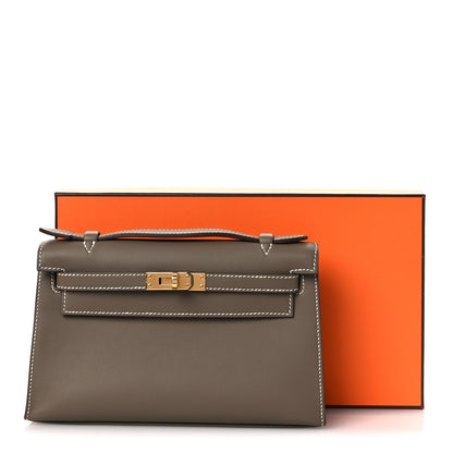 Hermes Swift Kelly Pochette Clutch Etoupe 12 of 12