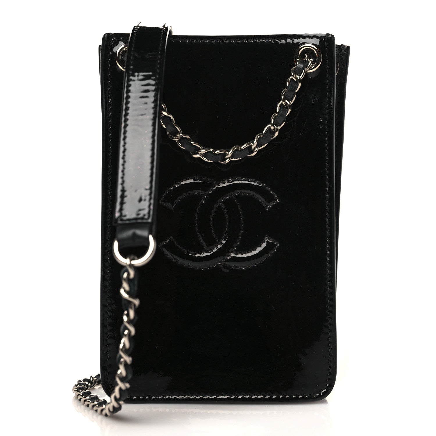 Chanel Patent CC Phone Holder Crossbody Black 1 of 9