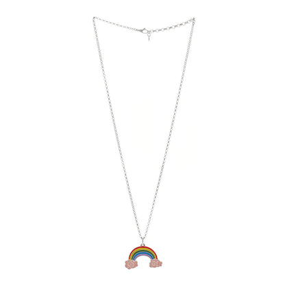 Gucci Sterling Silver Enamel GucciGhost Rainbow Pendant Necklace 3 of 4