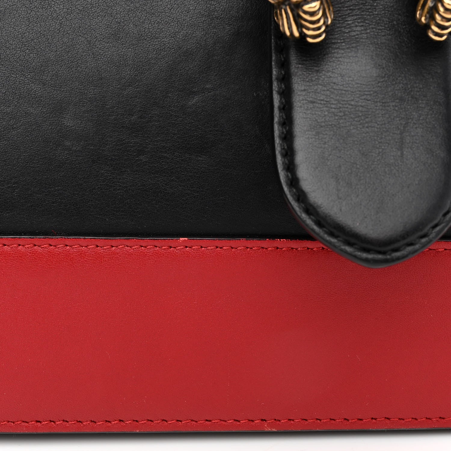 Gucci Calfskin Bamboo Web Large Dionysus Top Handle Bag Black Bright Evergreen Hibiscus Red 11 of 17